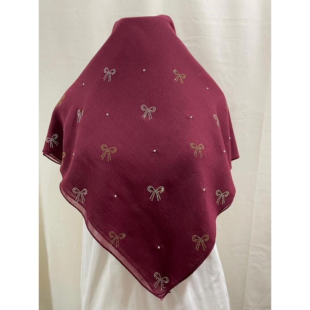 Astana Ribbon Tudung Bawal Cotton Premium Baidang 50" Batu Manik Tabur