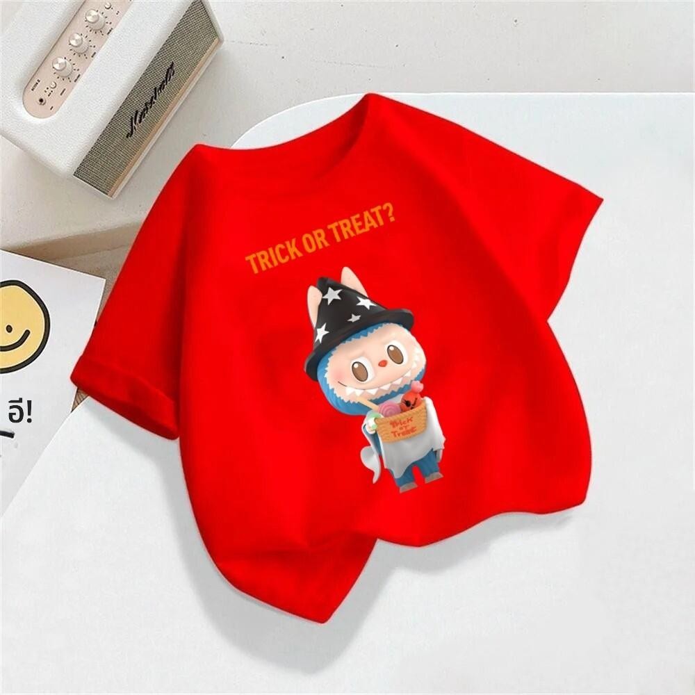 2025 ออกแบบใหม่ Labubu เสื้อ Happy ฮาโลวีนเสื้อ Labubu ฮาโลวีน TShirt สําหรับสาว Trick หรือรักษา TSh