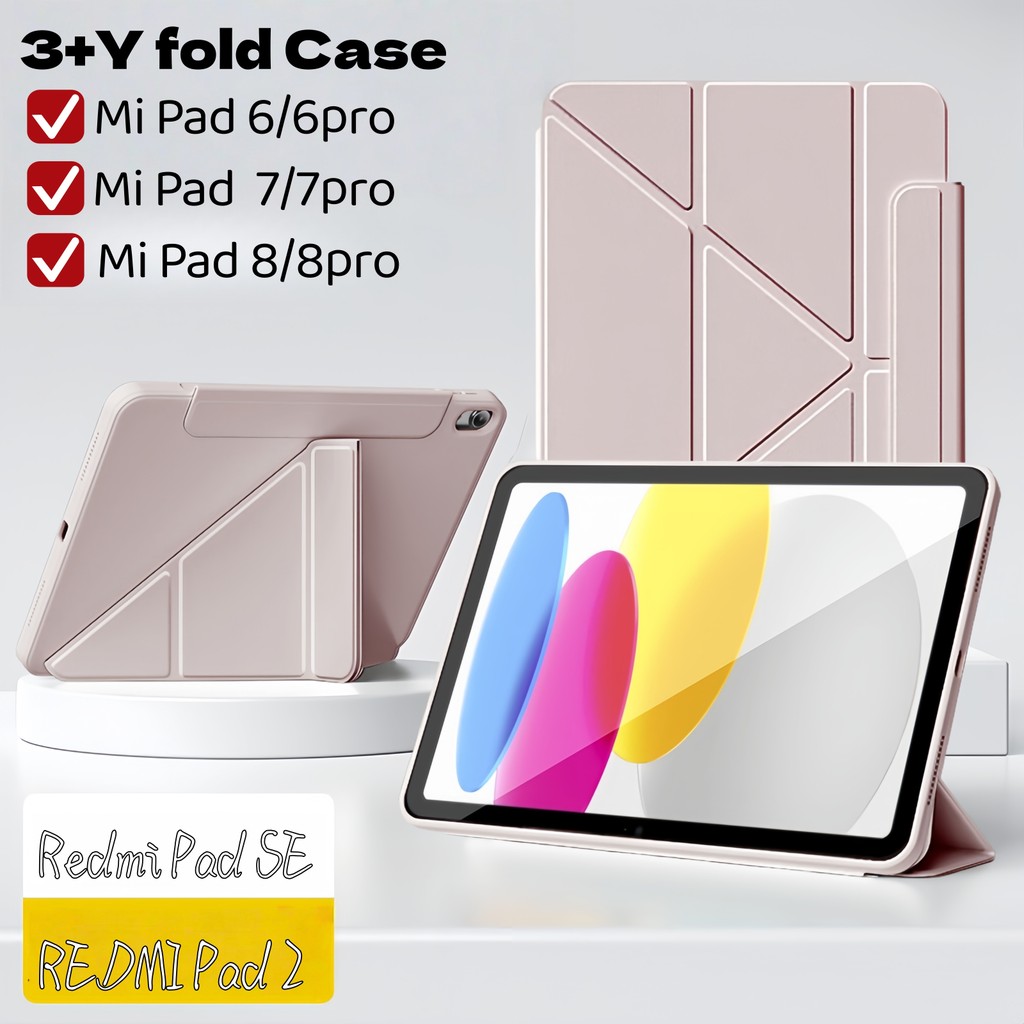 Y-shaped case for Redmi Pad Pad 2 Redmi Pad SE 11นิ้ว/SE8.7 3พับ เคสxiaomi pad 7/7pro Mi pad 6/6pro