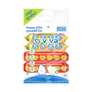ViVa Happy Viva Set 5pcs ชุดแฮปปี้ วีว่า เซททิชชู่เปียก 5ชิ้น.