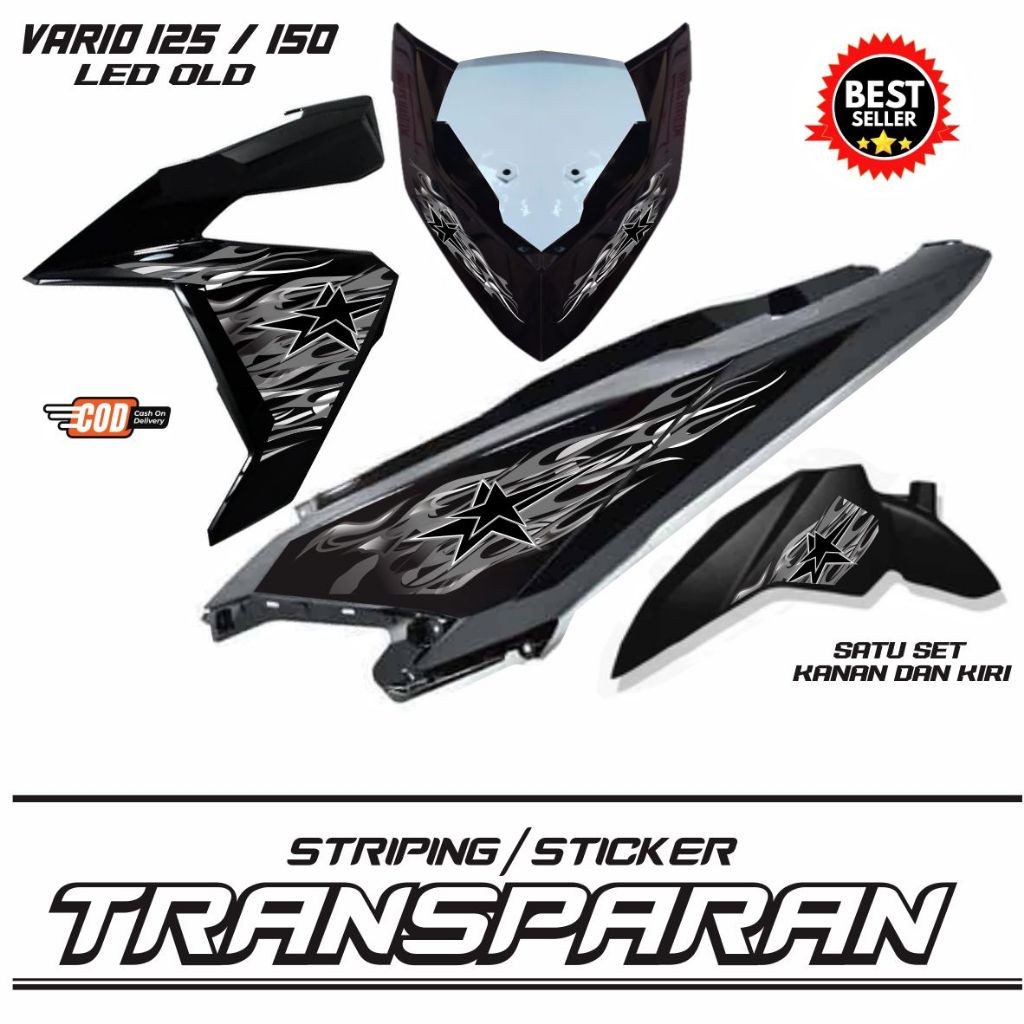 สติ๊กเกอร์ UV / TRASPARENT STRIPING UV VARIO LED 125/150 COOL MOTIF