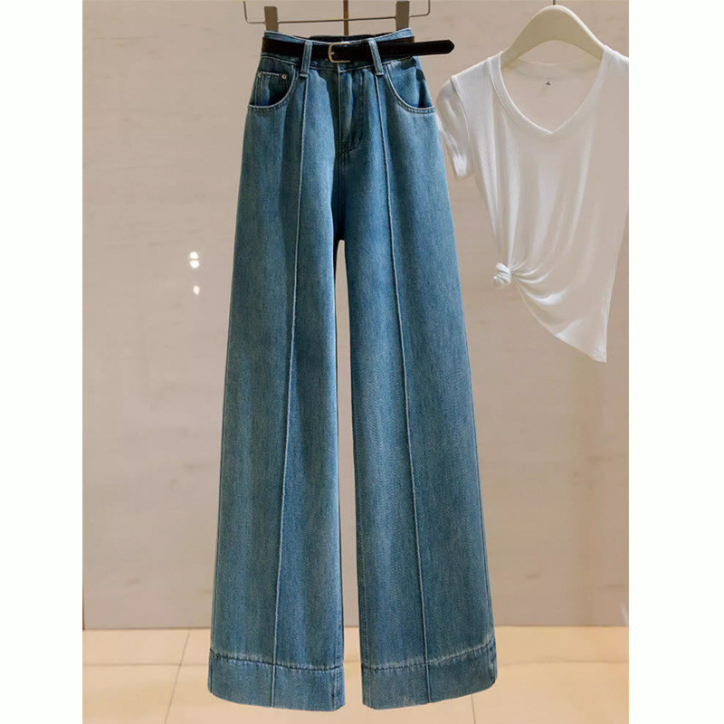 baggy jeans หญิง กางเกงขายาว สไตล์เกาหลีสวมใส่สบายแฟชั่นสามารถใส่ไปทำงานได้