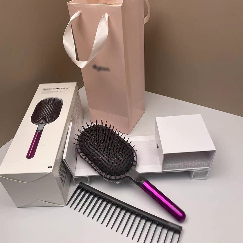 Dyson สไตล์เดียวกันหวีเบาะลมหวีตัดแต่งทรงผมหวีฟันกว้างป้องกันผมร่วงหวีนวดป้องกันไฟฟ้าสถิตชุดกล่องของขวัญดูแลเส้นผม [