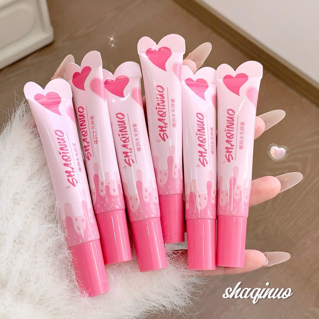 สต็อกพร้อม#SHAQINUO莎琪诺嘟润水光唇蜜纯欲显嫩感嘟嘟唇伪素颜显白唇彩ws06