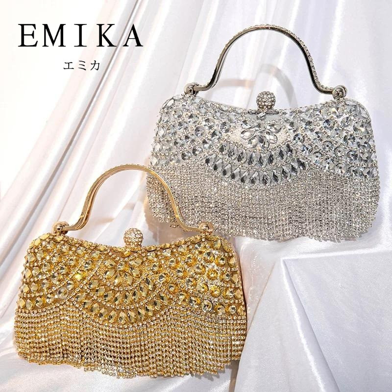 EMIKA Diamond tassel evening bag กระเป๋าแฟชั่นหรูสไตล์ยุโรป กระเป๋าเวอร์ไซล์สำหรับปาร์ตี้ 3สี ดีไซน์สุดหรู