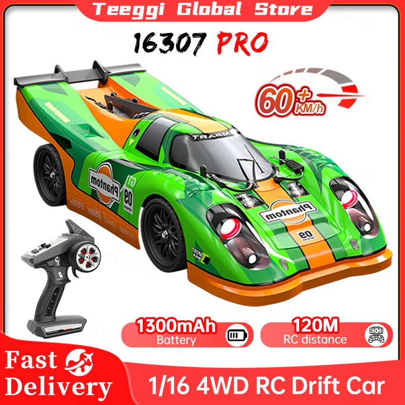 16307 Pro 1:16 60 กม./ชม.ความเร็วสูง Drift Racing พร้อมไฟ Led 4wd Rc รถมอเตอร์ไร้แปรง Rc Off Road รถ