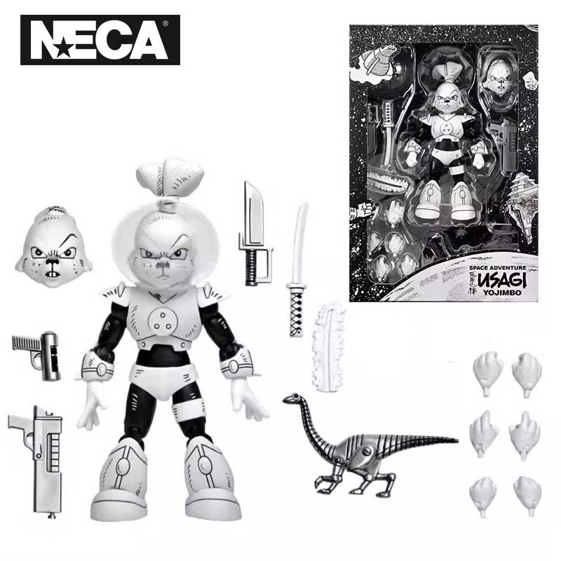 NECA 54374 Usagi Yojimbo Action Figure Space Usagi Yojimbo สีดําและสีขาวรูป 18 ซม.ตุ๊กตารูปปั้นคอลเล