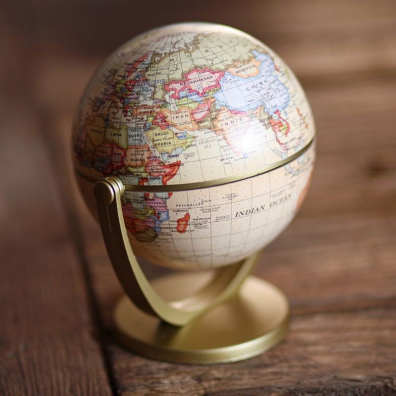 Vintage English Edition Globe World Map ตกแต่ง Earth Glo