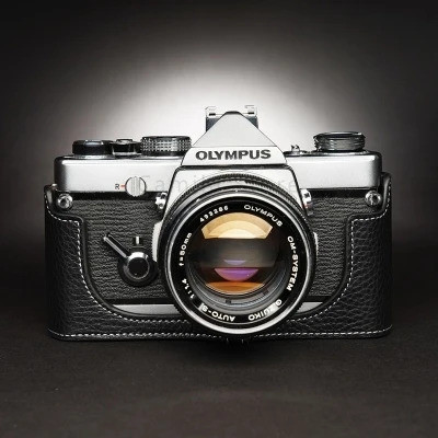 Handwork Photo กล้องของแท้หนัง cowhide กระเป๋ากล่องสําหรับ Olympus OM 1 OM1 OM-2 OM-3 OM4Ti แขนป้องก