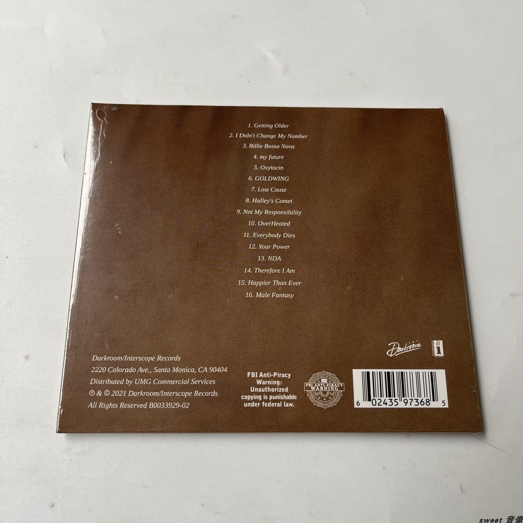 全新现货CD  Billie Eilish Happier Than Ever CD professional