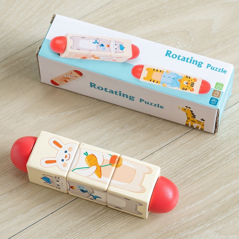 ของเล่นปริศนาไม้หมุนได้ 360° เรียนรู้สัตว์และสีสัน จิ๊กซอว์สัตว์ 3D ของเล่นมอนเตสซอรี่สำหรับเด็ก ราคา ถูกที่สุด ดีลบีเคเค แกลเลอรีภาพที่ 9