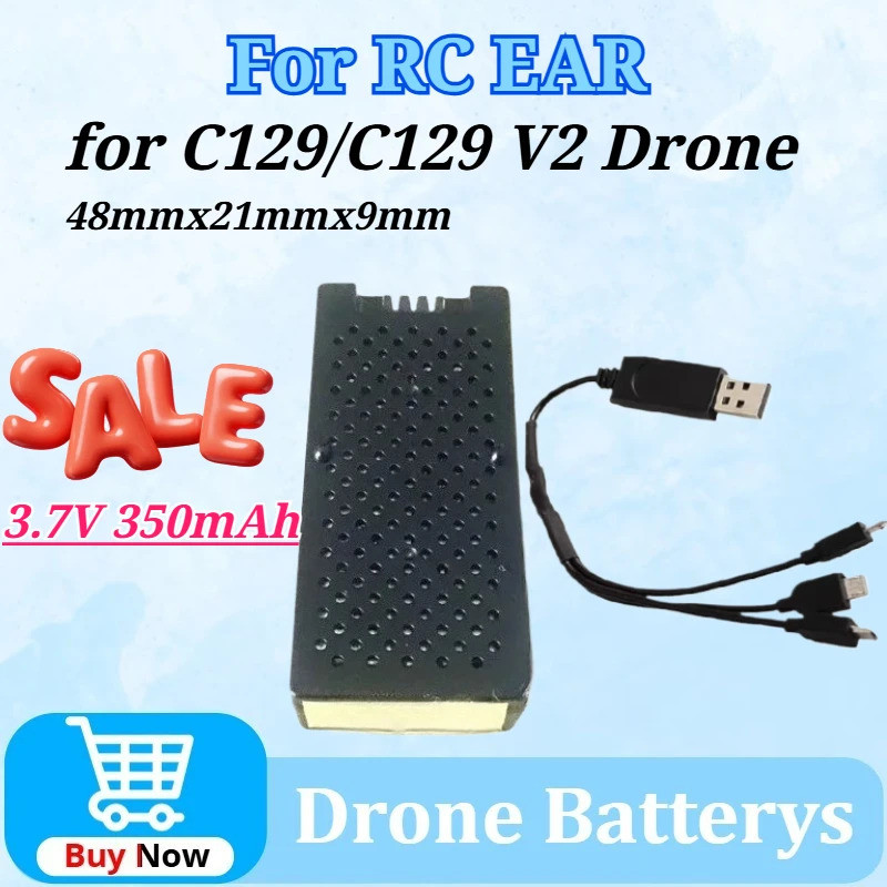เหมาะสําหรับ RC EAR C129/C129 V2 3.7V 350mAh แบตเตอรี่ลิเธียมโพลิเมอร์, สําหรับรีโมทคอนโทรลเฮลิคอปเต