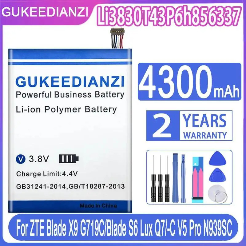 แบตเตอรี่โทรศัพท์มือถือ Li3830T43P6h856337 4300mAh สําหรับ Zte ใบมีด X9 G719C N939St Qingyang 3 S6 L