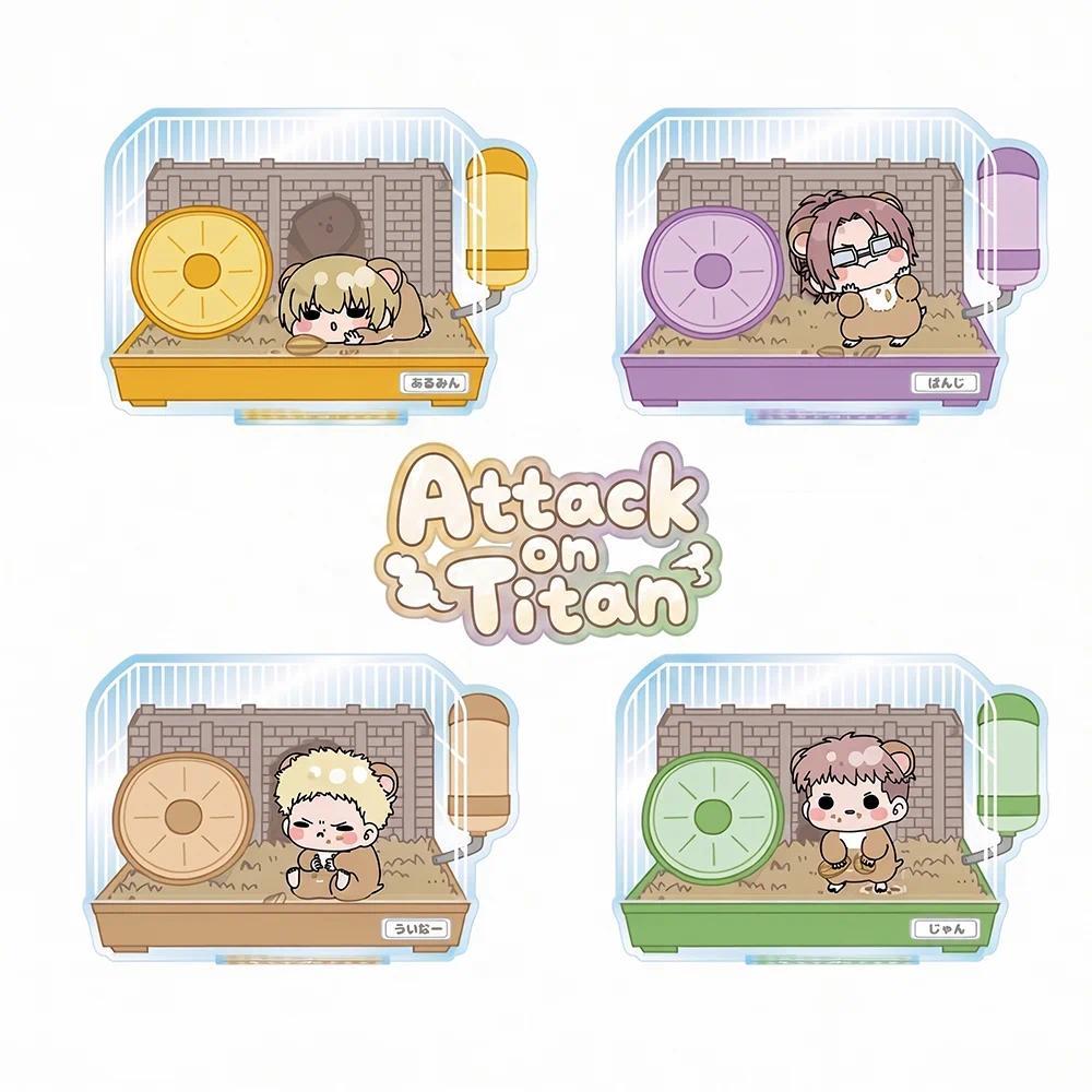 Attack on Titan Hamster Q-version Levi Ackerman Mikasa Ackerman Cute Anime Acrylic standee รุ่น