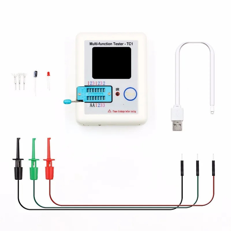 LCR-TC1 3.5 นิ้วจอแสดงผลสีสันสดใสมัลติฟังก์ชั่น Tft เครื่องทดสอบทรานซิสเตอร์แบ็คไลท์