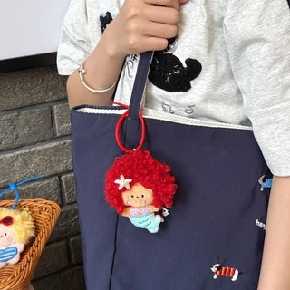 UAENAUQP กระเป๋าจี้ตุ๊กตา,รูปตุ๊กตาการ์ตูนสาวน้อยกระเป๋าเป้สะพายหลัง Charms,นุ่ม 8 ซม.ขนาดพวงกุญแจ Plushie กระเป๋าจี้ตกแต่ง