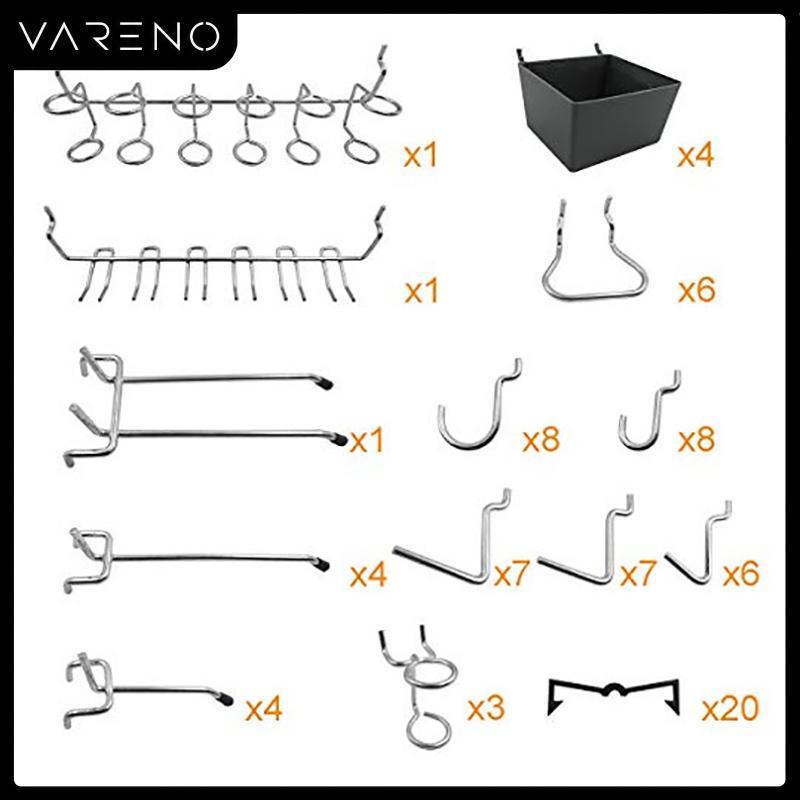 Vareno 81 ชิ้น ตะขอแขวนแผ่นหมุดแบ่งประเภทพร้อมกล่องเก็บอุปกรณ์