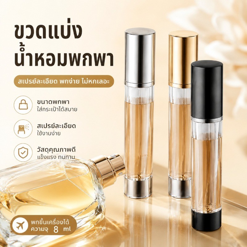 COD ขวดแบ่งน้ำหอม 8ml ขวดสเปรย์เปล่า ขวดน้ําหอม สําหรับเดินทาง สามารถขึ้นเครื่องบินได้ ขวดน้ําหอมเปล่า