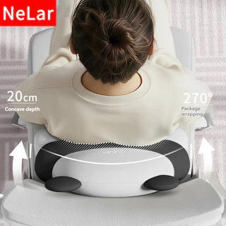 NeLar เบาะรองหลังเพื่อสุขภาพ เมมโมรี่โฟมแท้ รองรับหลังส่วนล่าง บรรเทาอาการปวดหลัง ทรงสูง นุ่มคืนตัวดีมาก