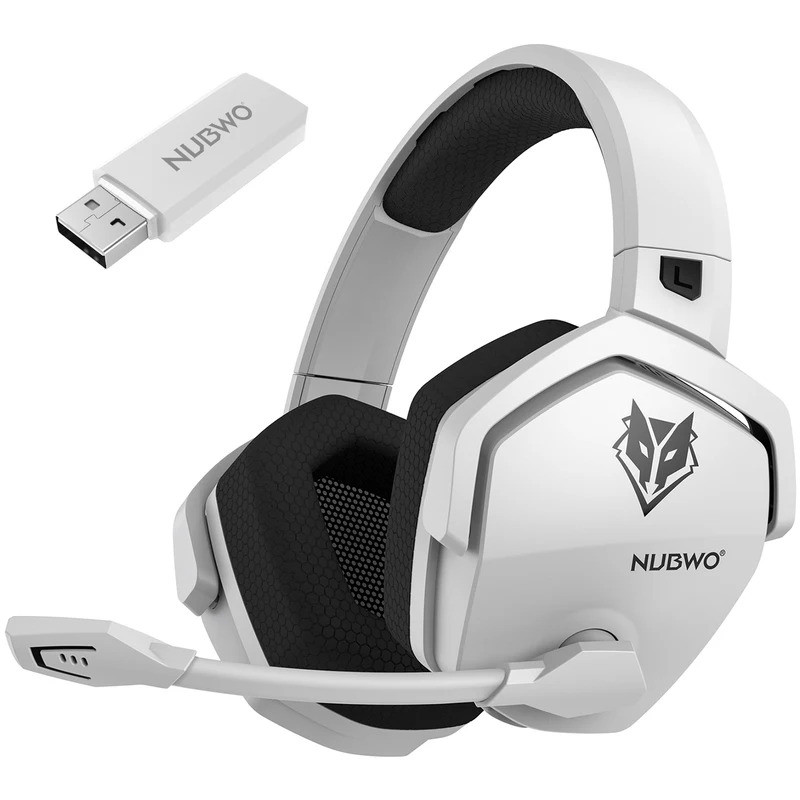 HUI NUBWO G06 2.4G ชุดหูฟังสําหรับเล่นเกมไร้สายคู่ 5ms Latency ต่ํา 7.1 รอบทิศทาง ENC Mic สําหรับ PC