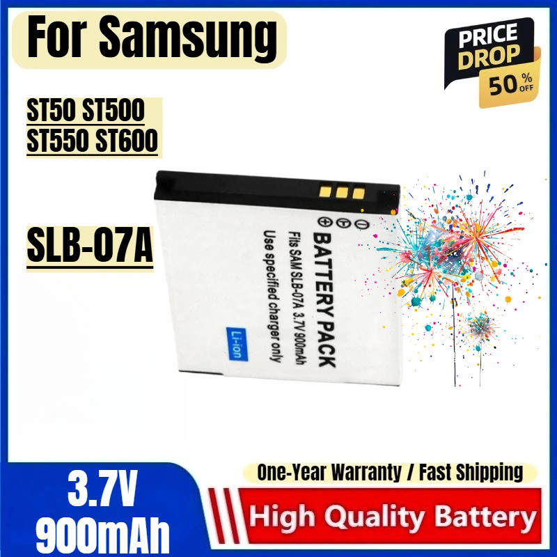SLB-07A แบตเตอรี่ 3.7V 900mAh และเครื่องชาร์จสําหรับ Samsung ST50 ST500 ST550 ST600 แบตเตอรี่กล้องแบ