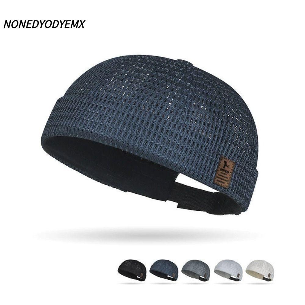 NONEDYOMX Melon Skin หมวก, Breathable Ultra-Light Docker Beanies หมวก, Casual Brimless ปรับตาข่าย Hip Hop หมวกฤดูร้อน