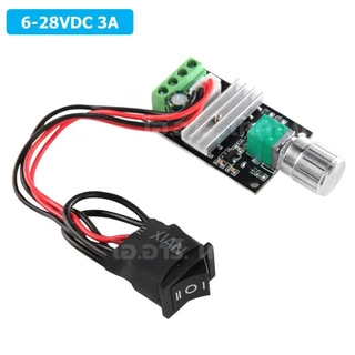 1203B ตัวปรับความเร็วรอบมอเตอร์ 6-28VDC 3A PWM Motor DC Speed Controller พร้อมสวิตช์หมุนกลับทาง with reverse switch ท...