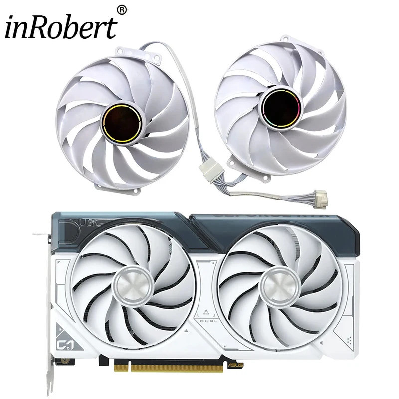 * 90 มม. การ์ดพัดลมคูลเลอร์สําหรับ ASUS RTX4060 4060ti DUAL WHITE กราฟิกการ์ดพัดลมระบายความร้อน-