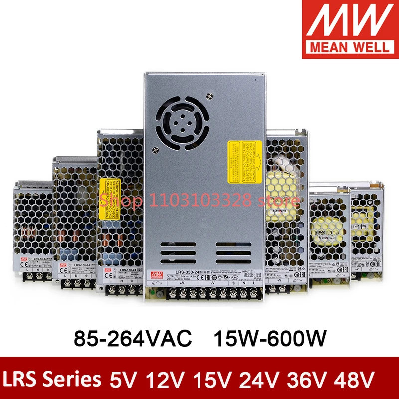 MEAN WELL LRS-100-5 LRS-100-12 LRS-100-15 LRS-100-24 LRS-100-36 LRS-100-48 100W เอาต์พุตเดี่ยว Switc