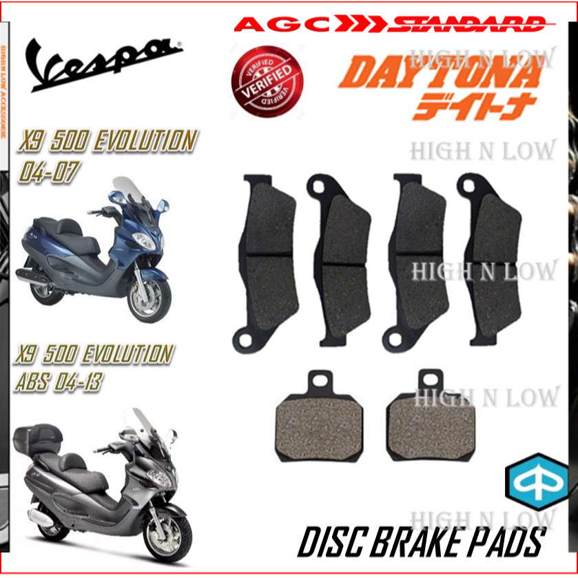 PAGGIO VESPA แผ่นดิสก์เบรค X9 500 EVOLUTION 04-07 X9 500 EVOLUTION ABS 04-13 สีดําคุณภาพ HNL