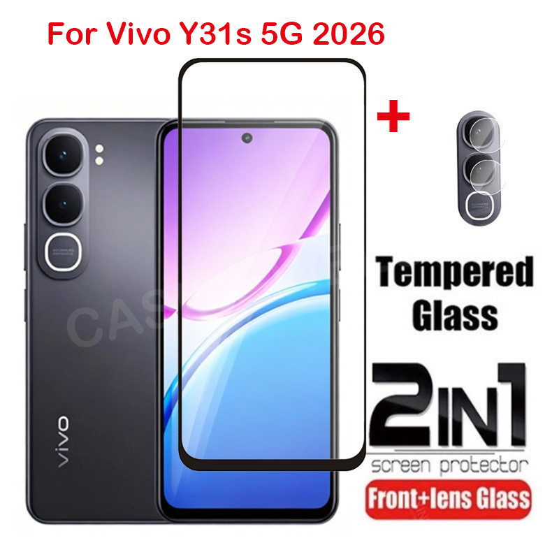 ป้องกันหน้าจอสําหรับ Vivo Y31s 5G 2026 Vivo Y31s Y31d Y21d 5G 4G 2026 กระจกนิรภัยใส HD ป้องกันฟิล์มป้องกันรอยขีดข่วน