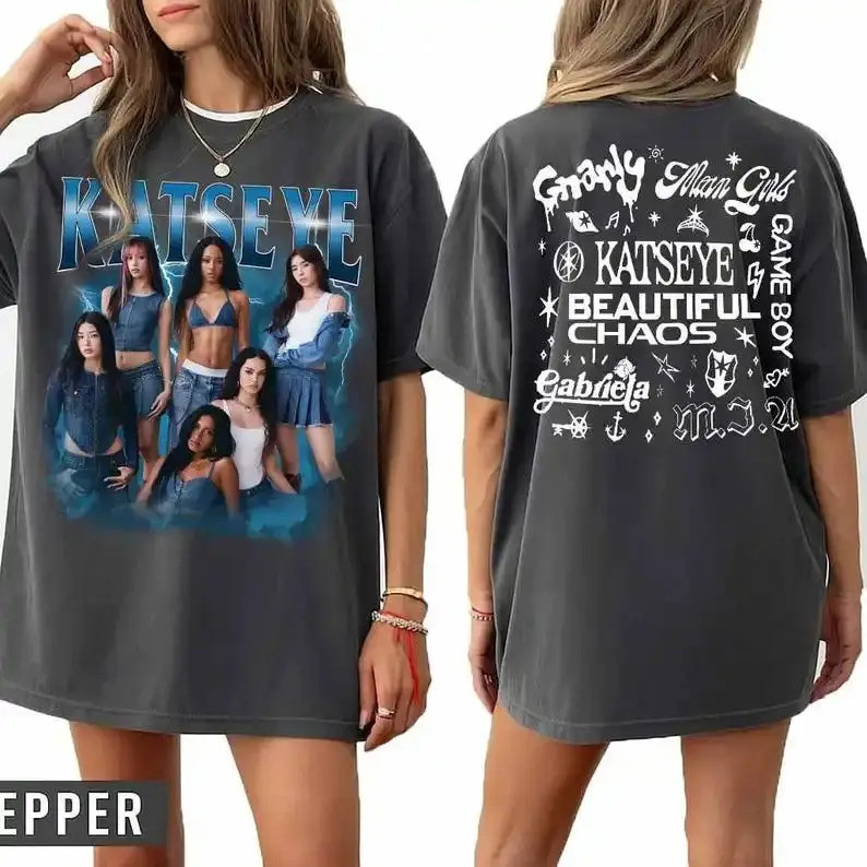 เสื้อยืดฤดูร้อนเสื้อยืด The Beautiful Chaos Katseye Gnarly เสื้อยืด