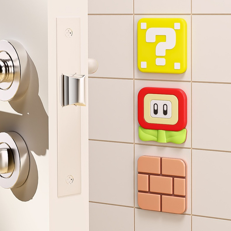 Creative Mario Anti-Collision กันชนประตูการ์ตูนห้องนอนหลังประตูผนัง Anti-Collision Cushioning Handy เครื่องมือเงียบประตู