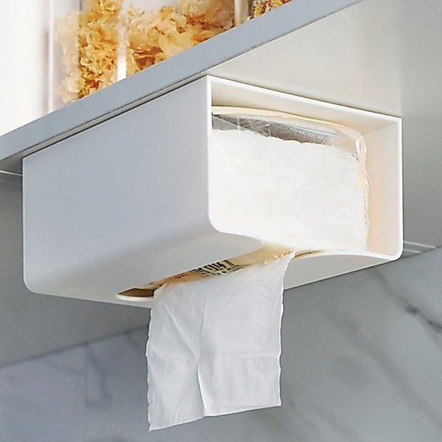 กล่องใส่ทิชชู่ กล่องกระดาษทิชชู่ ไม่ต้องเจาะผนัง tissue box ง่ายต่อการติดตั้ง