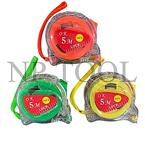 NP-677 ตลับเมตร สายวัด 5 เมตร รุ่นพลาสติกใส ยี่ห้อ OKO