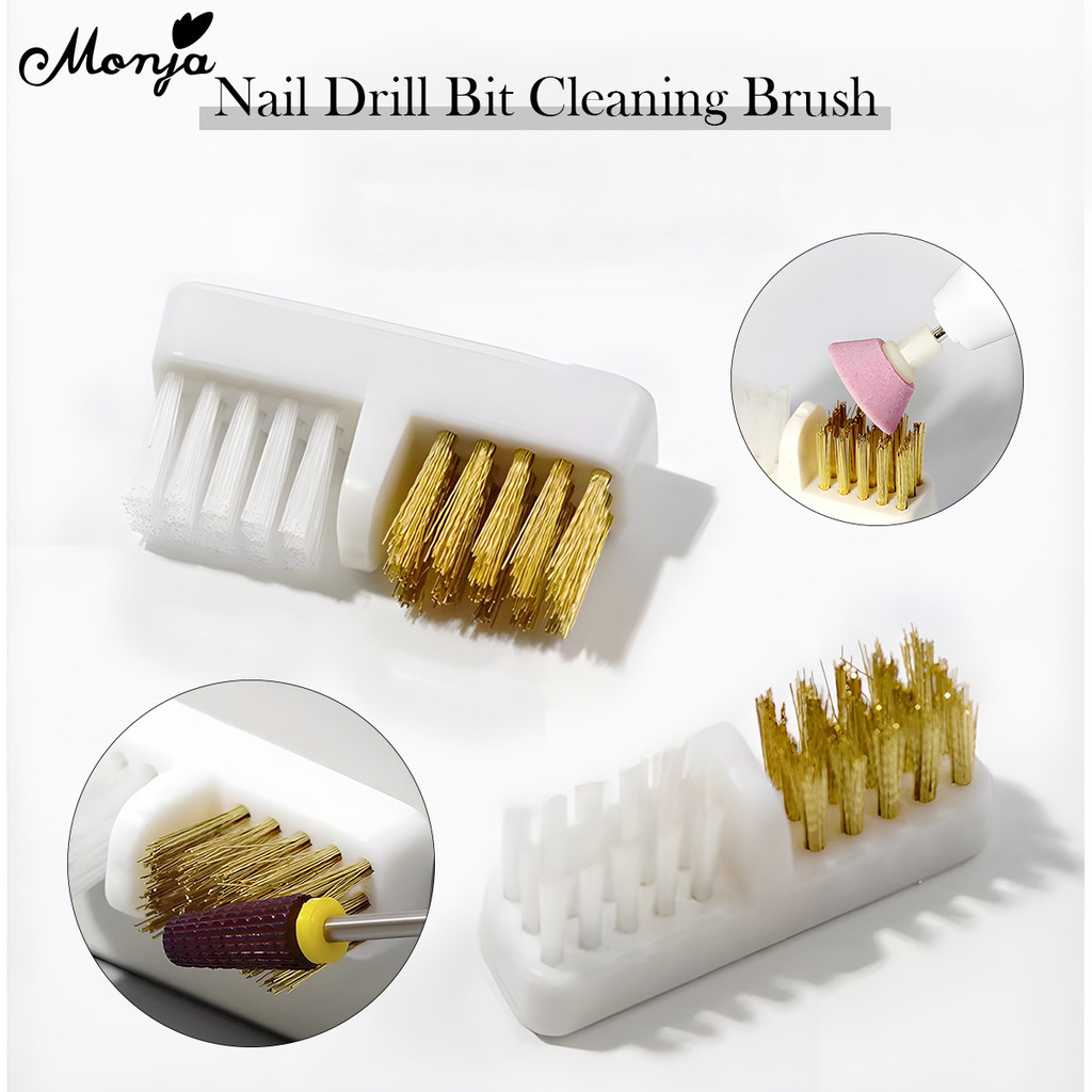 Monja เล็บเจาะหัว Bit แปรงทําความสะอาดบด Sanding Cleanser แปรงลวดทองแดงกําจัด Soft Bristle อุปกรณ์เสริม DIY เล็บ Trimmer เครื่องมือ