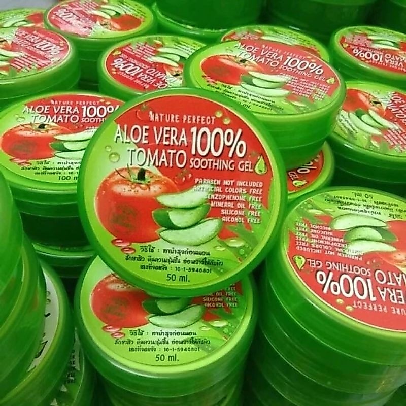 กระปุก เจลมะเขือเทศ  ALOE VERA100% TOMATOSSOOTHING GEL