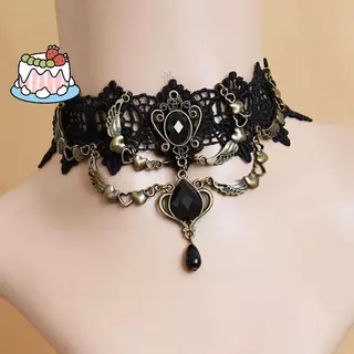 [Sep-t] Collares เซ็กซี่ Gothic Chokers คริสตัล Bla Lace Ne Choker Nelace Vintage Victorian ผู้หญิง Choer Steampunk