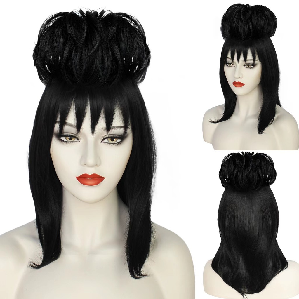 Underworld Master Beetle Juice Lydia Deetz Black cos วิกผมพร้อมสต็อก
