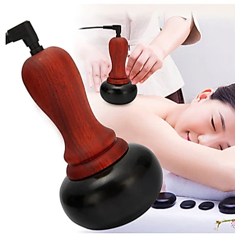 หินร้อนไฟฟ้า Gua Sha Cupping นวด Bian หิน Moxibustion อุปกรณ์ประคบร้อนขูดกลับความร้อนนวดผ่อนคลายกล้ามเนื้อผิว Lift Spa