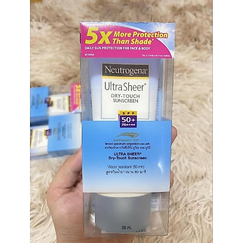 Neutrogena Ultra​ Sheer Dry​ Touch​ ครีมกันแดด นูโทรจีน่า SPF50 PA+++ สูตร​ซึมไว ไม่เหนียวเหนอะหนะ(exp.2028)