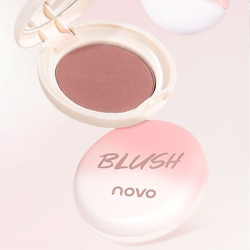 6152 (ใหม่/แท้) NOVO Blush บลัชออน เนื้อแมท โทนสีสวย เนื้อละเอียด สีชัดบางเบา กันน้ำ ติดทน
