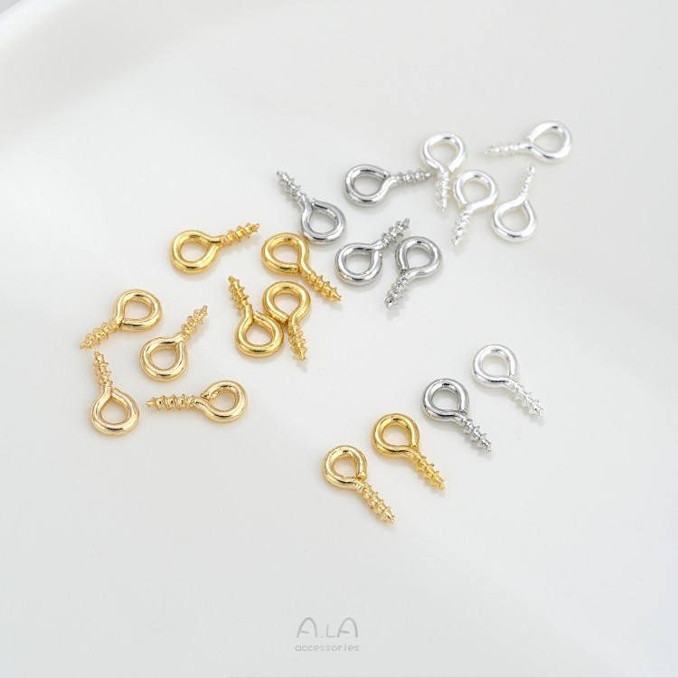 14K Gold-Covered สี-Presition Sheep Eye เล็บ 9 รูปเข็มสกรูจี้แหวนแขวนแหวน Handmade diy Pearl เครื่อง
