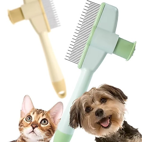 🆔888 🐱🐶หวีสแตนเลส แปรงกําจัดขน เครื่องมือทําความสะอาดสัตว์เลี้ยง พร้อมส่ง