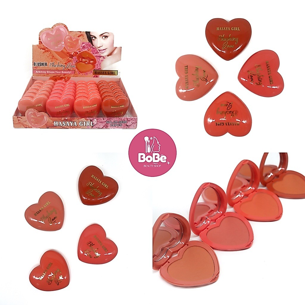{24ตลับ} HASAYA GIRL Blushing Love Blusher บลัชออนตลับหัวใจ เนื้อแมทต์ ให้พวงแก้มดูสดใส no.JH3699