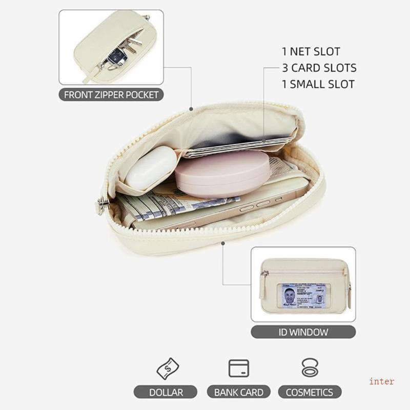 Inter Keychain Wallet Coin Pouch Wristlet Wallet Coin Pouch Quilted Credit Card Holder