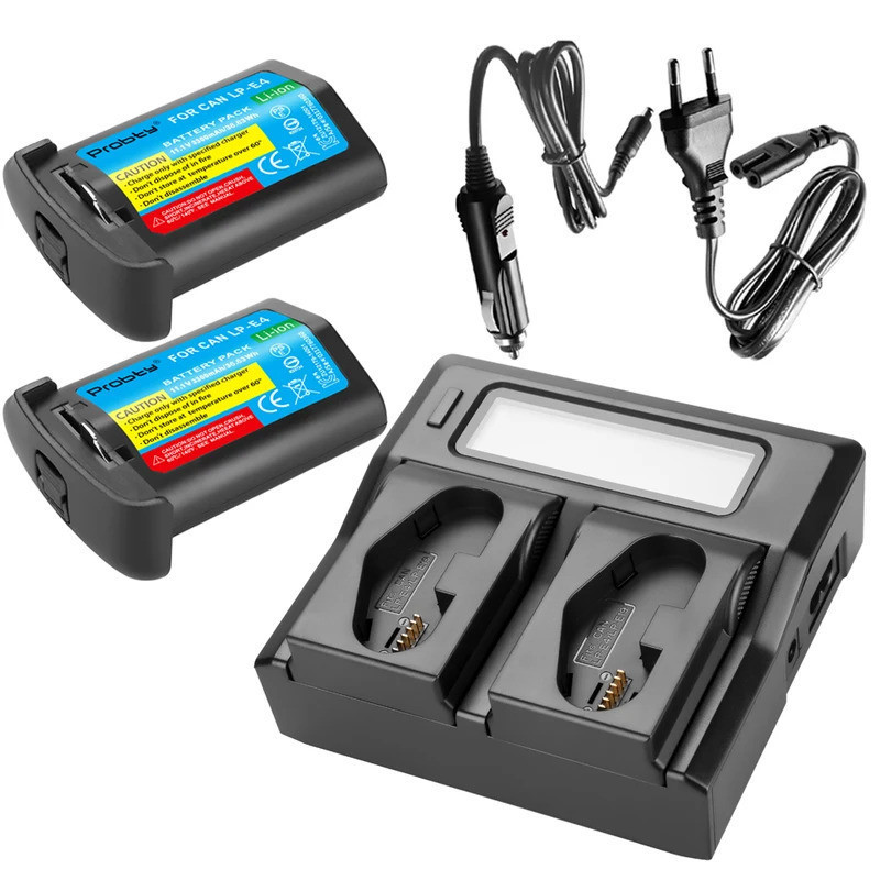 LP-E4 LP E4 LP-E4N 3300mAH แบตเตอรี่กล้อง + LCD Quick Charger สําหรับ Canon EOS 1D Mark III,EOS-1D M