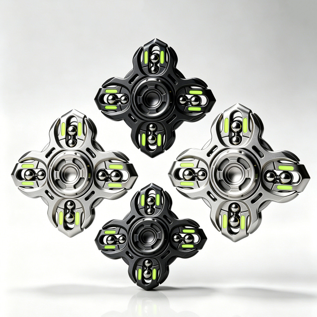 EDC Metal Cool Fidget Spinner Linkage Decompression Toy หมุนนิ้วมือ Decompression ของเล่นผู้ใหญ่