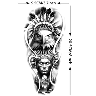 Chicano Gangster Zeus God กันน้ํารอยสักชั่วคราวสําหรับผู้ชายผู้หญิงผู้ใหญ่สีดํา Body Arm สติ๊กเกอร์รอยสักปลอม