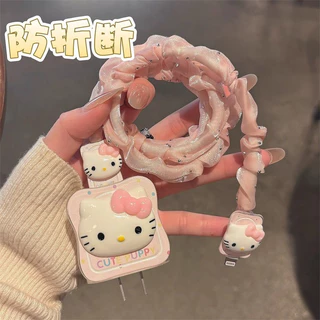 Hair Tie Apple 20w Charger ฝาครอบป้องกันการ์ตูนน่ารักสายเคเบิลข้อมูล Anti Break